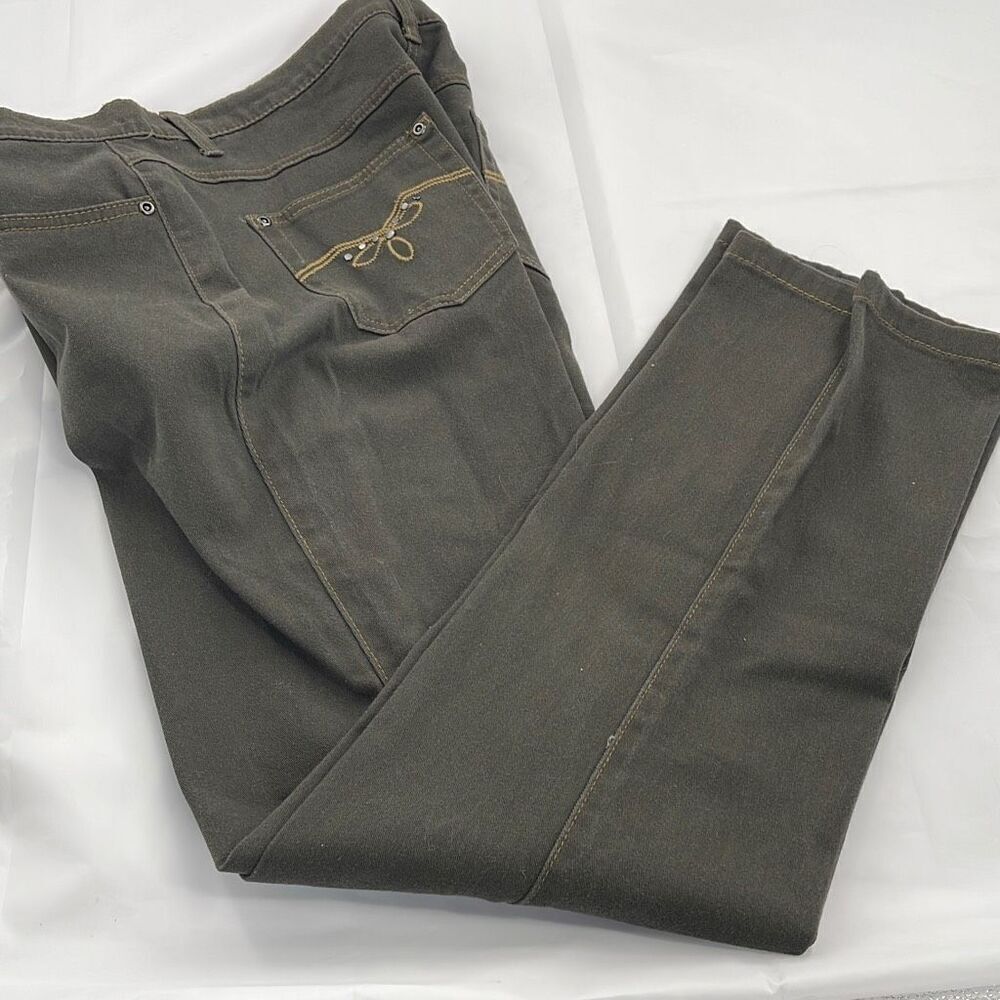 Vintage Paris army green high waisted jeans boot cut - Picture 1 of 9